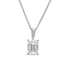 Thumbnail Image 1 of 1 CT. Certified Emerald-Cut Lab-Grown Diamond Solitaire Pendant in 14K White Gold (F/SI2)