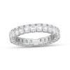 Thumbnail Image 1 of 2-1/3 CT. T.W. Certified Oval Lab-Grown Diamond Eternity Anniversary Band in 14K White Gold (F/VS2)