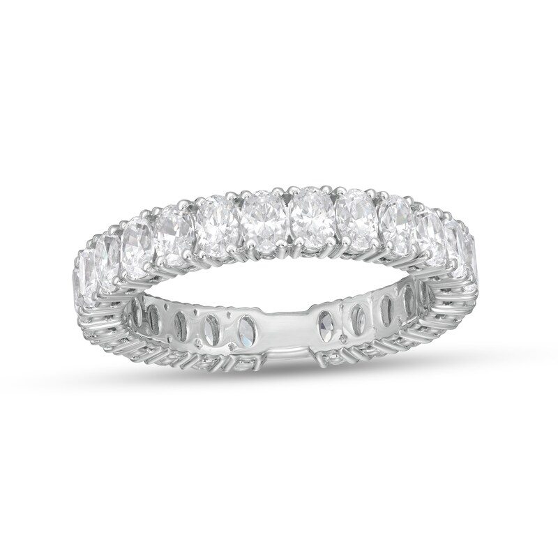 Main Image 1 of 2-1/3 CT. T.W. Certified Oval Lab-Grown Diamond Eternity Anniversary Band in 14K White Gold (F/VS2)