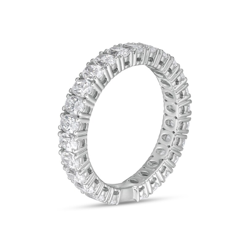 Main Image 3 of 2-1/3 CT. T.W. Certified Oval Lab-Grown Diamond Eternity Anniversary Band in 14K White Gold (F/VS2)