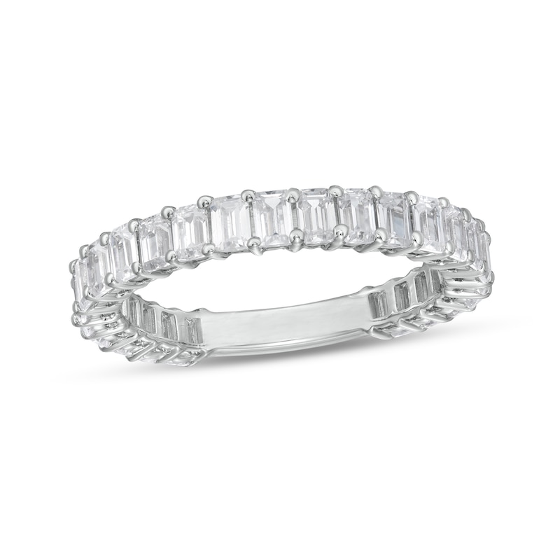 Main Image 1 of 2-1/2 CT. T.W. Certified Emerald-Cut Lab-Grown Diamond Eternity Anniversary Band in 14K White Gold (F/VS2)