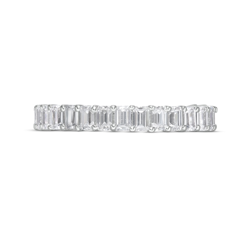 Main Image 4 of 2-1/2 CT. T.W. Certified Emerald-Cut Lab-Grown Diamond Eternity Anniversary Band in 14K White Gold (F/VS2)