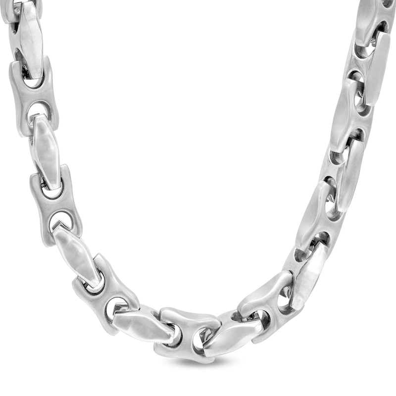 Main Image 1 of Men's Fancy Link Necklace in Stainless Steel - 24""