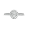 Thumbnail Image 4 of 1/3 CT. T.W. Composite Oval Diamond Scallop Frame Engagement Ring in 10K White Gold