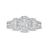 Thumbnail Image 4 of 1-1/2 CT. T.W. Oval Diamond Frame Past Present Future® Engagement Ring in 14K White Gold