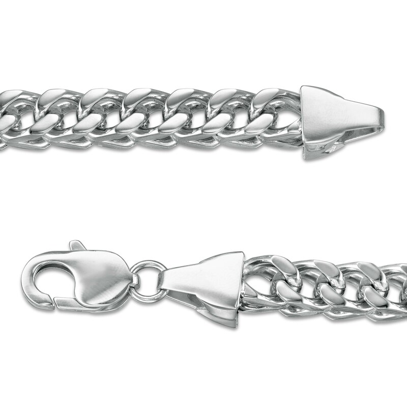 Main Image 3 of Men's 7.5mm Franco Snake Chain Bracelet in Stainless Steel - 9.25"