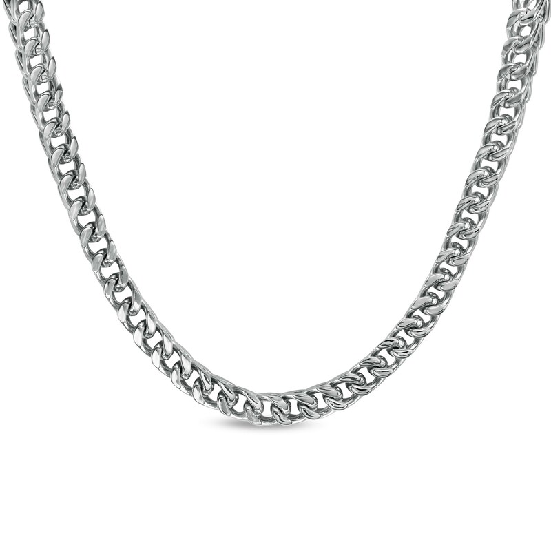 Men's 7.5mm Solid Franco Snake Chain Necklace in Stainless Steel - 24"