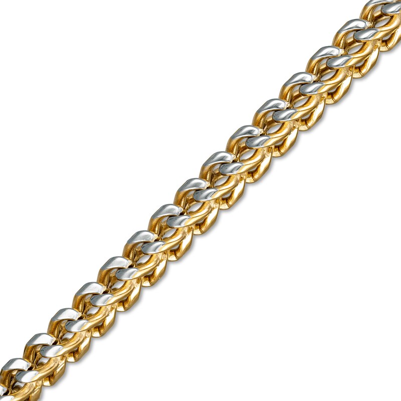 Main Image 1 of 5.0mm Franco Snake Chain Bracelet in Stainless Steel and Yellow IP - 8.75"