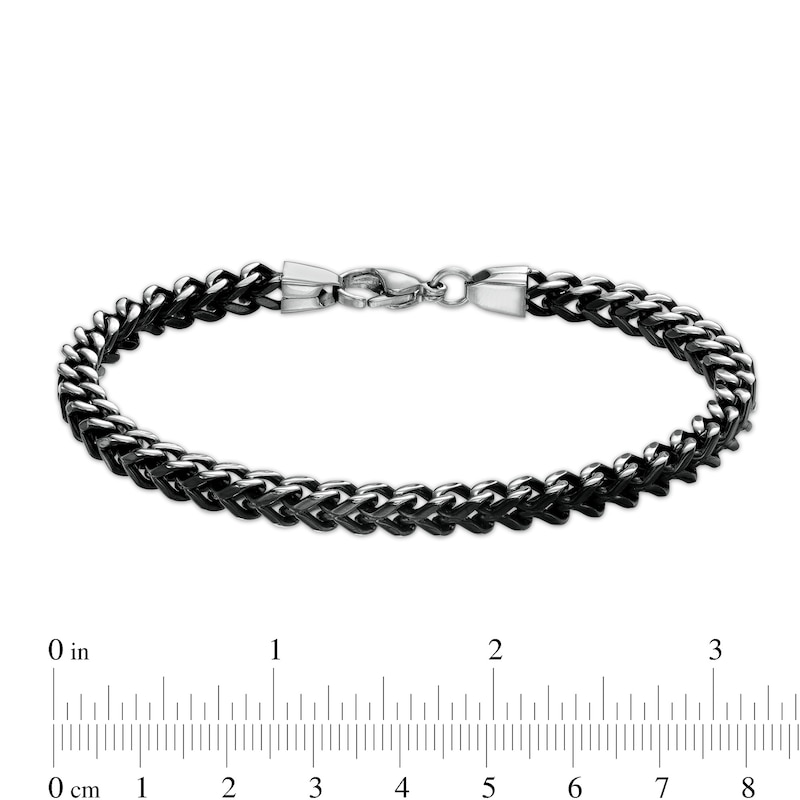 Mens Round Franco Link Bracelet Silver 5X Layered Stainless 