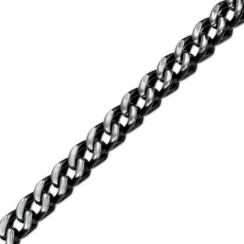 Main Image 1 of Men's 5.0mm Franco Snake Chain Necklace in Solid Stainless Steel  and Black IP - 24"