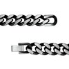 Thumbnail Image 3 of 10.5mm Multi-Finish Reversible Curb Chain Bracelet in Stainless Steel and Black IP - 8.5"
