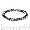 Thumbnail Image 4 of 10.5mm Multi-Finish Reversible Curb Chain Bracelet in Stainless Steel and Black IP - 8.5"