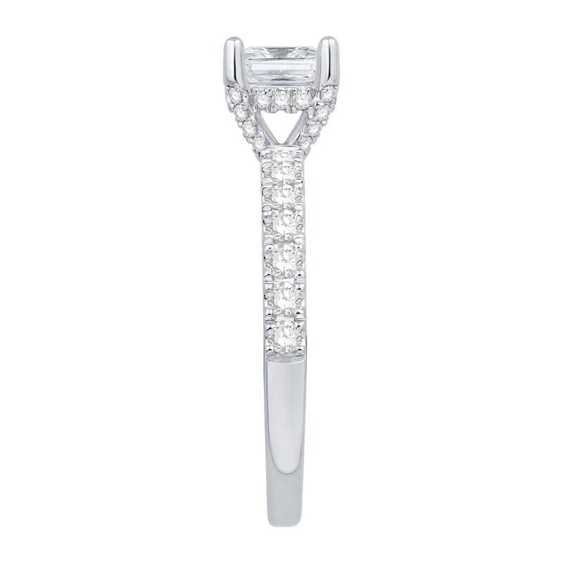 Main Image 2 of Cushion-Cut Certified Center Diamond 2-5/8 CT. T.W. Engagement Ring in 14K White Gold (G/VS2)