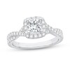 Thumbnail Image 1 of Princess-Cut Certified Center Diamond 1-1/2 CT. T.W. Frame Twist Shank Engagement Ring in 14K White Gold (I/I1)