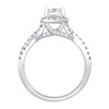 Thumbnail Image 3 of Princess-Cut Certified Center Diamond 1-1/2 CT. T.W. Frame Twist Shank Engagement Ring in 14K White Gold (I/I1)