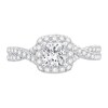 Thumbnail Image 4 of Princess-Cut Certified Center Diamond 1-1/2 CT. T.W. Frame Twist Shank Engagement Ring in 14K White Gold (I/I1)