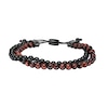Thumbnail Image 1 of Men's Red Tiger's Eye and Black Onyx Bead Double Strand Bolo Bracelet with Stainless Steel and Black IP Clasp - 10.5"