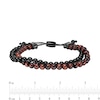Thumbnail Image 2 of Men's Red Tiger's Eye and Black Onyx Bead Double Strand Bolo Bracelet with Stainless Steel and Black IP Clasp - 10.5"