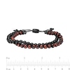 Thumbnail Image 3 of Men's Red Tiger's Eye and Black Onyx Bead Double Strand Bolo Bracelet with Stainless Steel and Black IP Clasp - 10.5"