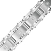 Thumbnail Image 0 of Men's 1/10 CT. T.W. Diamond Multi-Finish Double Groove Rectangle Link Bracelet in Stainless Steel - 8.5"