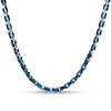 Thumbnail Image 1 of Men's 6.3mm Link Chain Necklace in Solid Stainless Steel  and Blue IP - 24&quot;