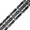 Thumbnail Image 0 of Men's 1 CT. T.W. Black Enhanced Diamond Alternating Multi-Row Link Bracelet in Stainless Steel and Black IP - 8.5"