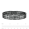Thumbnail Image 3 of Men's 1 CT. T.W. Black Enhanced Diamond Alternating Multi-Row Link Bracelet in Stainless Steel and Black IP - 8.5"