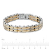 Thumbnail Image 3 of Men's 1/2 CT. T.W. Diamond Alternating Multi-Row Link Bracelet in Stainless Steel and Yellow IP - 8.5"