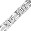 Thumbnail Image 0 of Men's 1/6 CT. T.W. Diamond Multi-Finish Triple Row Industrial Link Bracelet in Stainless Steel - 8.5"
