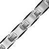 Thumbnail Image 0 of Men's 10.28mm Multi-Finish Bevelled Edge Link Bracelet in Tungsten and Black IP with Stainless Steel Clasp - 8.5"