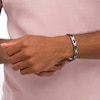Thumbnail Image 2 of Men's 10.28mm Multi-Finish Bevelled Edge Link Bracelet in Tungsten and Black IP with Stainless Steel Clasp - 8.5"