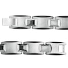 Thumbnail Image 3 of Men's 10.28mm Multi-Finish Bevelled Edge Link Bracelet in Tungsten and Black IP with Stainless Steel Clasp - 8.5"