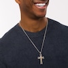 Thumbnail Image 2 of Men's Diamond Accent Multi-Finish Layered Gothic-Style Cross Pendant in Stainless Steel with Black and Rose IP - 24"