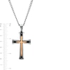 Thumbnail Image 3 of Men's Diamond Accent Multi-Finish Layered Gothic-Style Cross Pendant in Stainless Steel with Black and Rose IP - 24"