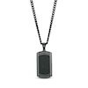 Thumbnail Image 0 of Men's 1/10 CT. T.W. Black Diamond Dog Tag Pendant in Stainless Steel and Carbon Fiber with Black IP - 24"