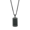 Thumbnail Image 1 of Men's 1/10 CT. T.W. Black Diamond Dog Tag Pendant in Stainless Steel and Carbon Fiber with Black IP - 24"