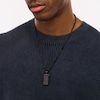 Thumbnail Image 2 of Men's 1/10 CT. T.W. Black Diamond Dog Tag Pendant in Stainless Steel and Carbon Fiber with Black IP - 24"