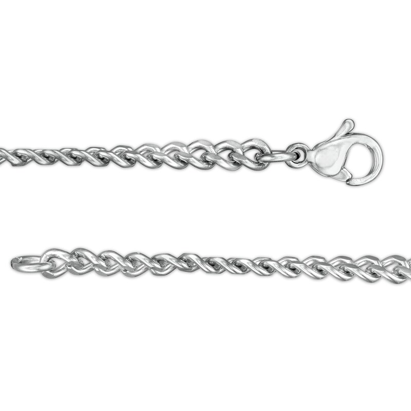 Main Image 3 of Men's Multi-Finish Chain Link-Ends Crucifix Pendant in Stainless Steel and Black IP - 24"