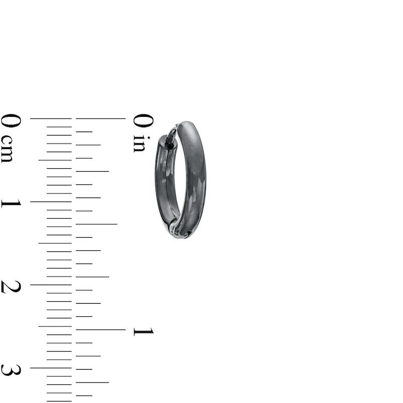 Main Image 5 of Men's 15.0mm Tube Hoop Earrings Set in Stainless Steel and Black IP