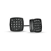 Thumbnail Image 1 of Men's 1/4 CT. T.W. Cushion Composite Black Enhanced Diamond Stud Earrings in Stainless Steel with Black IP