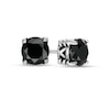 Thumbnail Image 1 of Men's 7.0mm Black Spinel Multi-Finish Solitaire Stud Earrings in Stainless Steel and Black IP