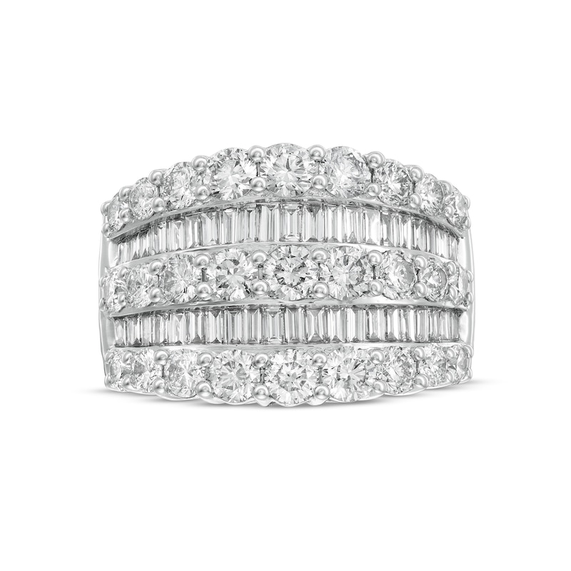 Main Image 1 of 3 CT. T.W. Baguette and Round Diamond Anniversary Band in 14K White Gold