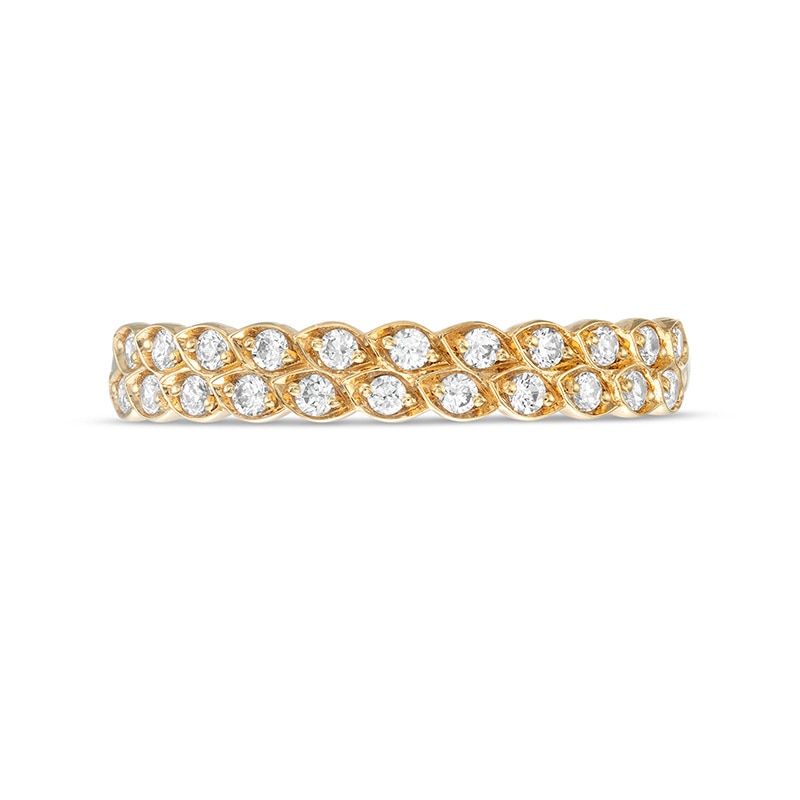 Main Image 4 of 1/4 CT. T.W. Diamond Marquise-Shaped Double Row Stackable Band in 10K Gold