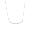 Thumbnail Image 1 of 1/6 CT. T.W. Baguette and Round Diamond Curved Bar Necklace in 10K White Gold