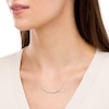 Thumbnail Image 2 of 1/6 CT. T.W. Baguette and Round Diamond Curved Bar Necklace in 10K White Gold