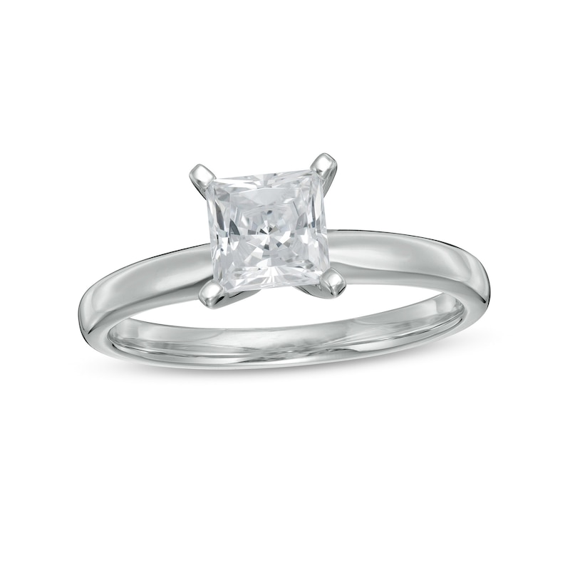 Main Image 1 of 1 CT. Princess-Cut Diamond Solitaire Engagement Ring in 10K White Gold (J/I3)