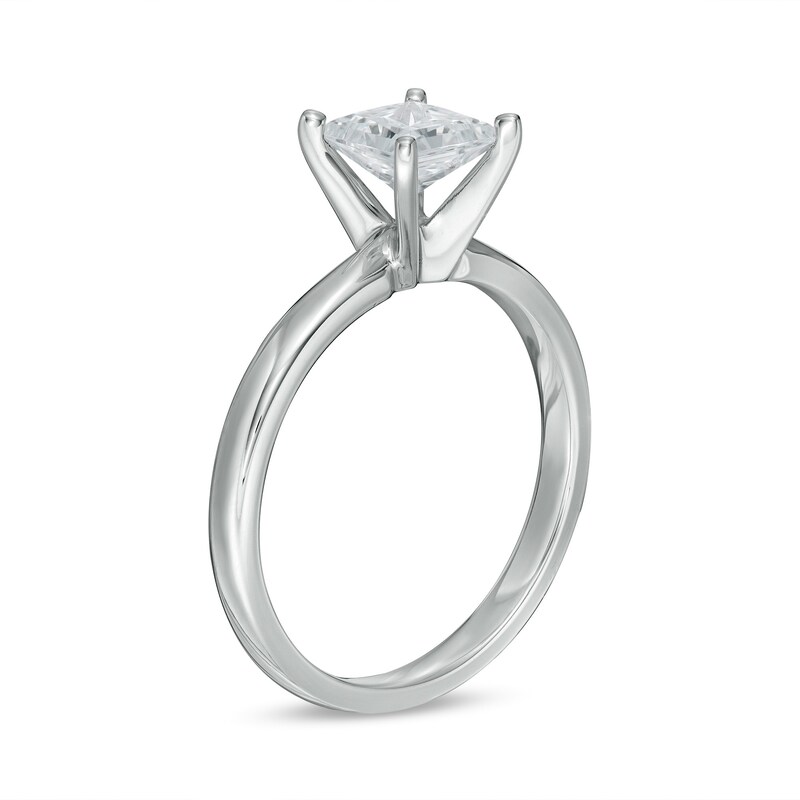 Main Image 3 of 1 CT. Princess-Cut Diamond Solitaire Engagement Ring in 10K White Gold (J/I3)