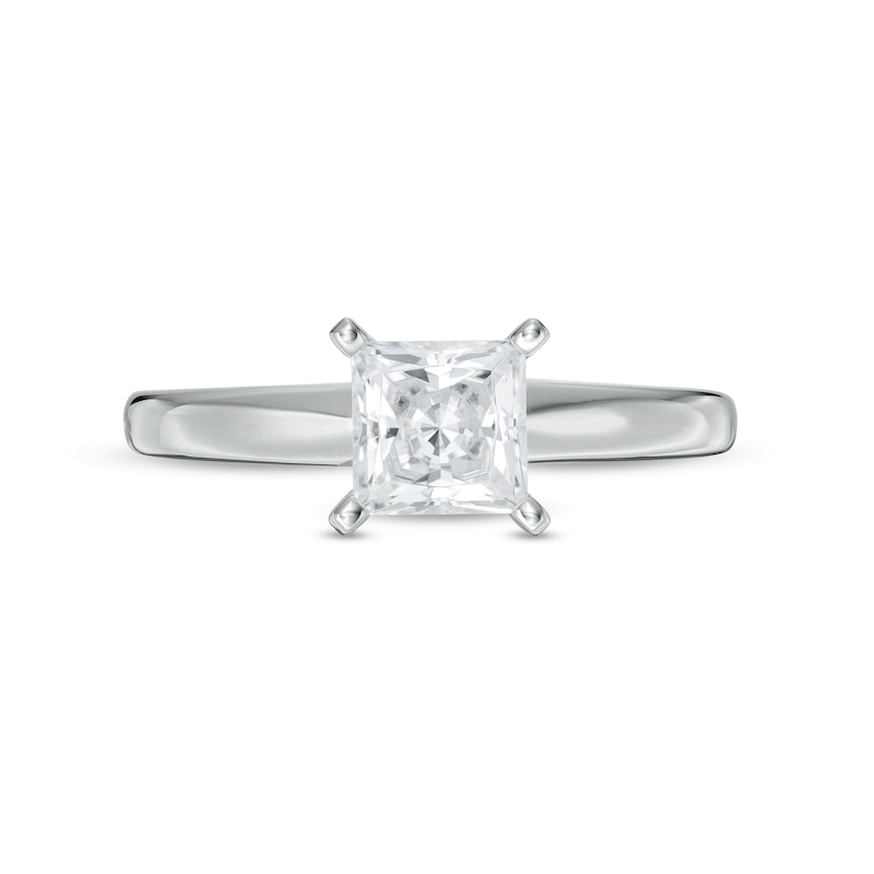 Main Image 4 of 1 CT. Princess-Cut Diamond Solitaire Engagement Ring in 10K White Gold (J/I3)