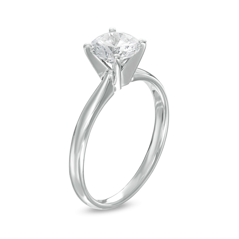 Main Image 3 of 1-1/5 CT. Diamond Solitaire Engagement Ring in 14K White Gold (J/I3)