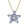 Thumbnail Image 1 of Marquise Tanzanite and 1/10 CT. T.W. Diamond Star Flower Pendant in 14K Gold